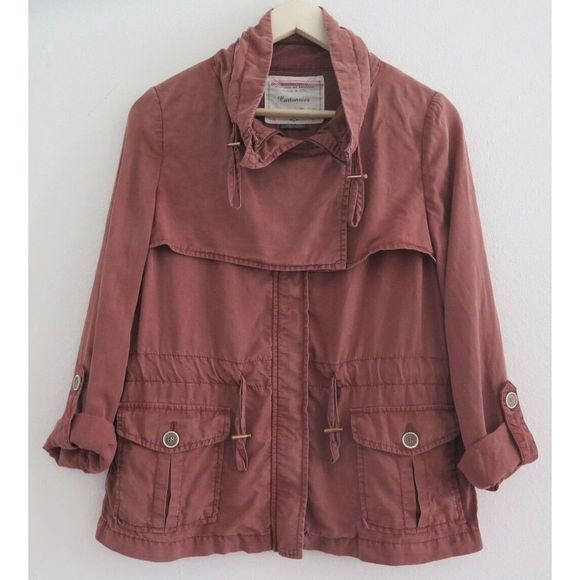 Cartonnier Anthropologie Women's Sz 4 Rust Brown Tencel Jacket Blazer - Picture 1 of 12